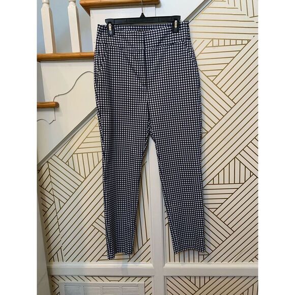Zara Women Graham Business Pants Blue and White - Picture 2 of 7